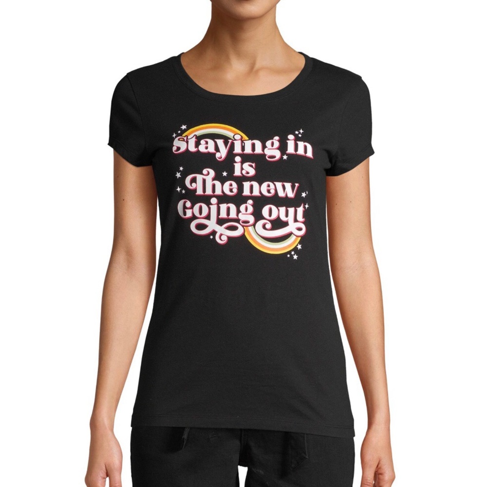 3/$20 Staying In Graphic Tee - Picture 2 of 8